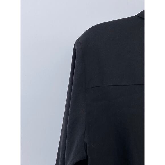 ANN TAYLOR Women's Black Solid Regular-Fit Button-Up Long Sleeve Top SZ M - Picture 4 of 12